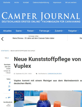 Screenshot of the short report in Camper Journal